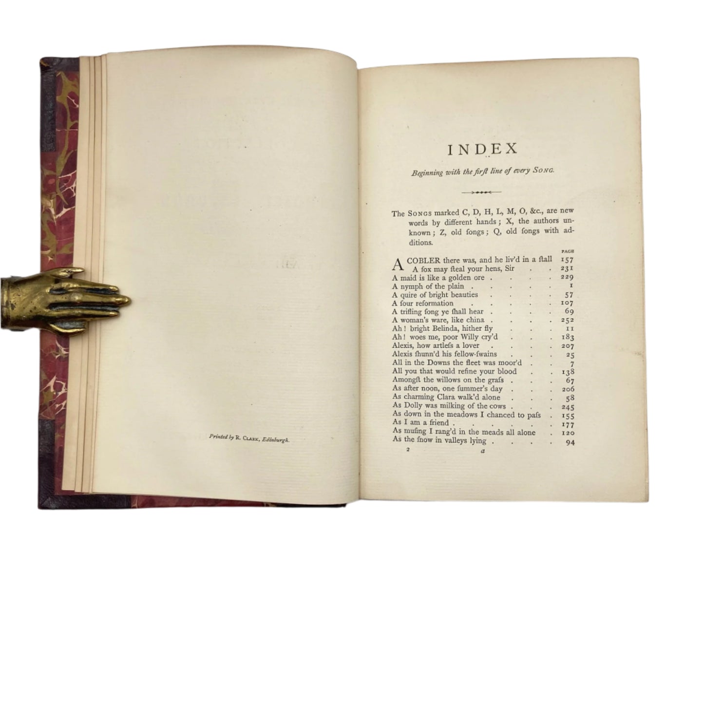 2 Volumes 1871 "A Collection of Choice Songs Scots & English" Purple Half Leather Book