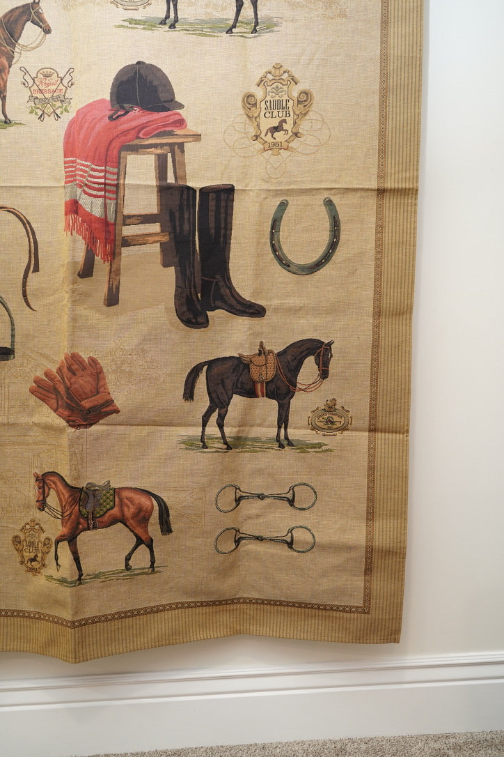 Large Equestrian Wall Tapestry – Dressage Horse Jacquard, European Made NEW