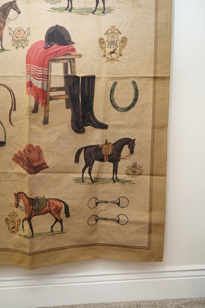 Large Equestrian Wall Tapestry – Dressage Horse Jacquard, European Made NEW
