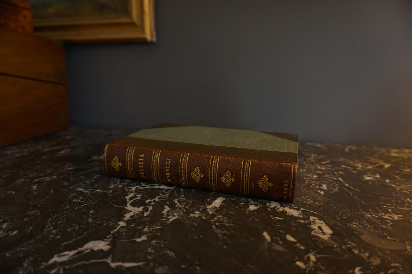 1907 "Delicia" Brown Half Leather Book