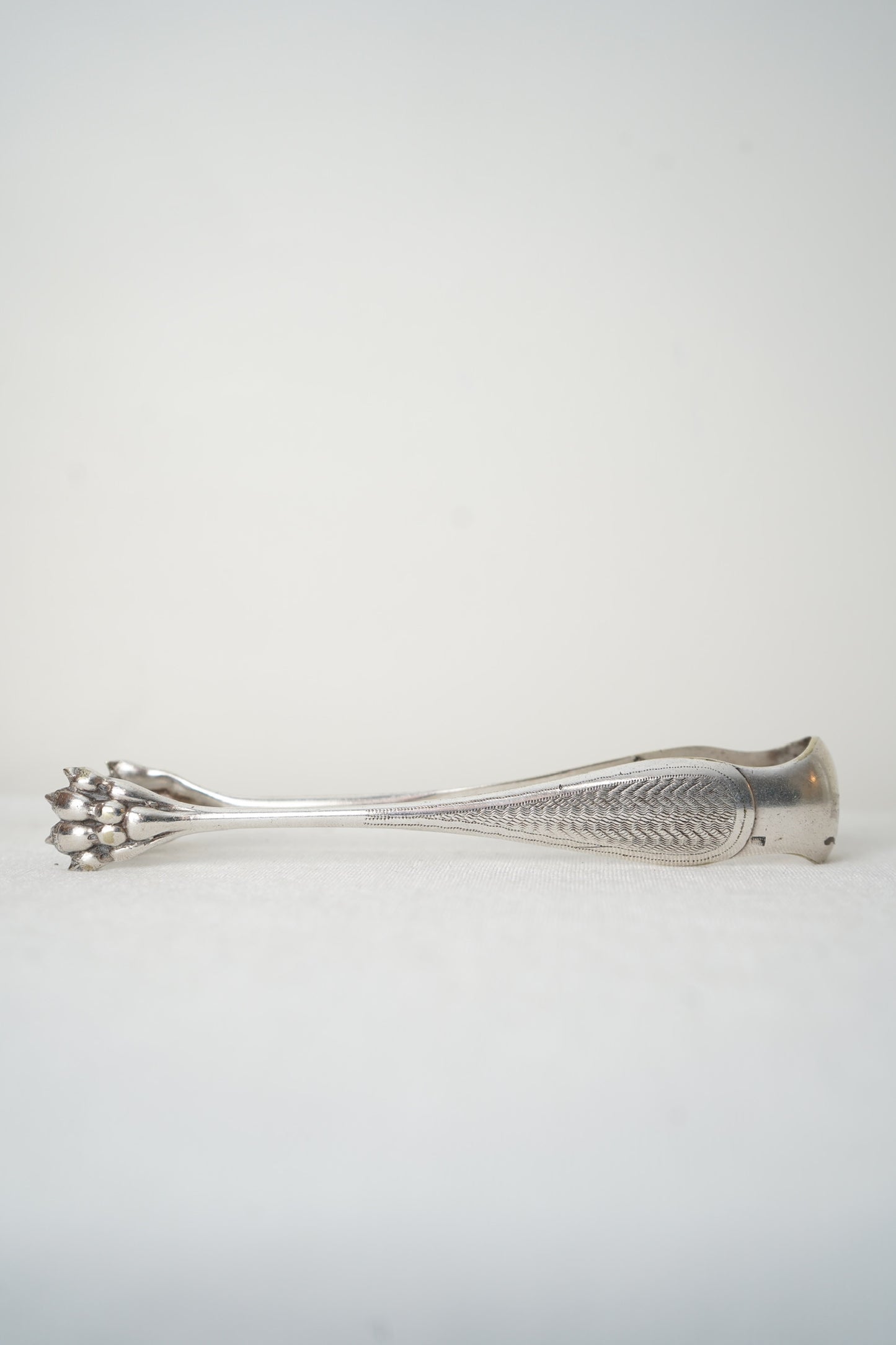 Antique French Silver Plate Sugar Tongs with Paw Feet, c. 1890–1930
