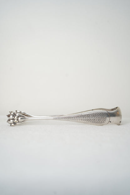 Antique French Silver Plate Sugar Tongs with Paw Feet, c. 1890–1930