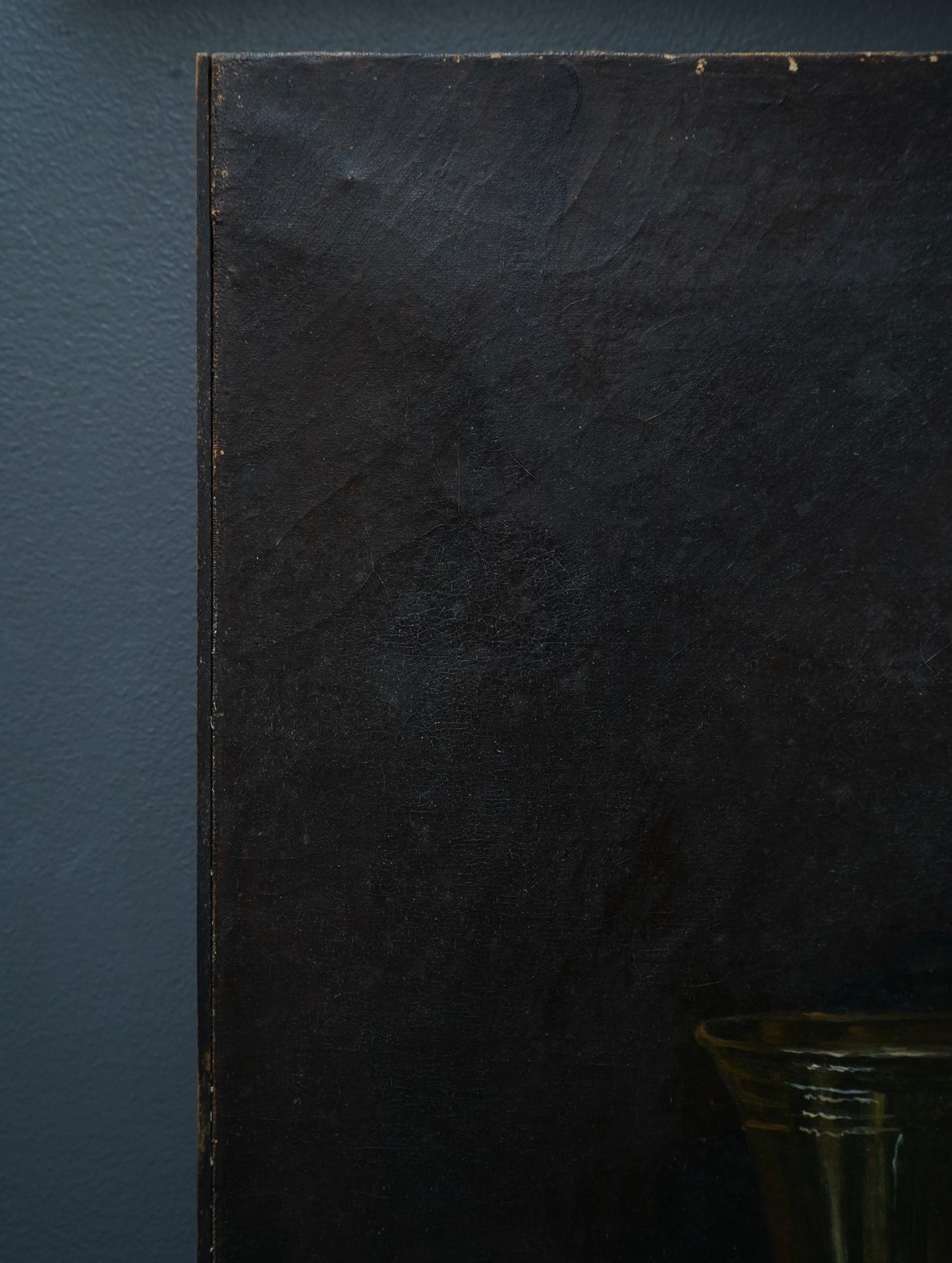 Early 20th Century Oil Painting After Chardin – Still Life with Silver Goblet, Peach & Grapes