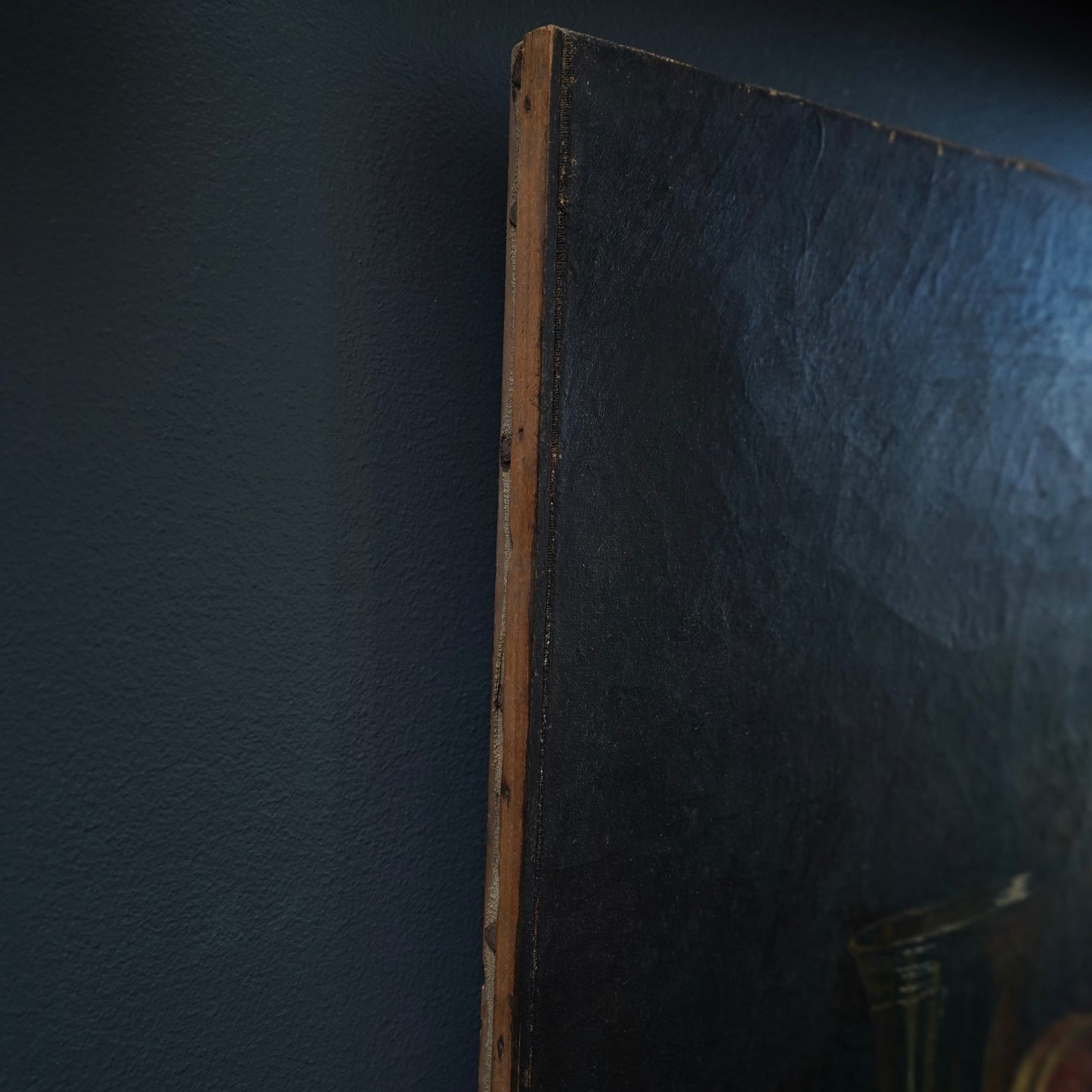 Early 20th Century Oil Painting After Chardin – Still Life with Silver Goblet, Peach & Grapes