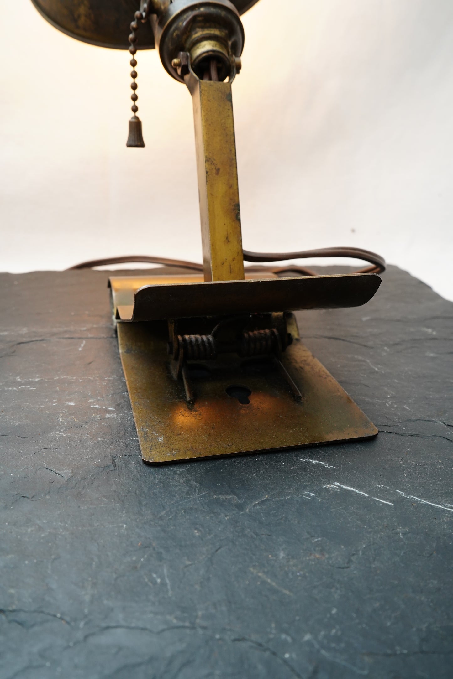 Vintage Brass Industrial Clamp Mount Lamp