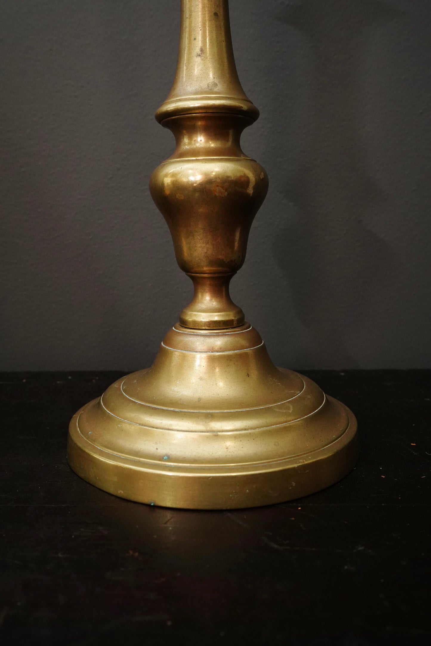 Pair Antique French Solid Brass Candlesticks Louis XVI Style 11 Inch