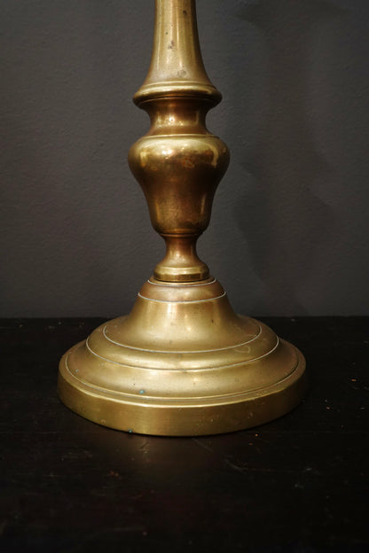 Pair Antique French Solid Brass Candlesticks Louis XVI Style 11 Inch