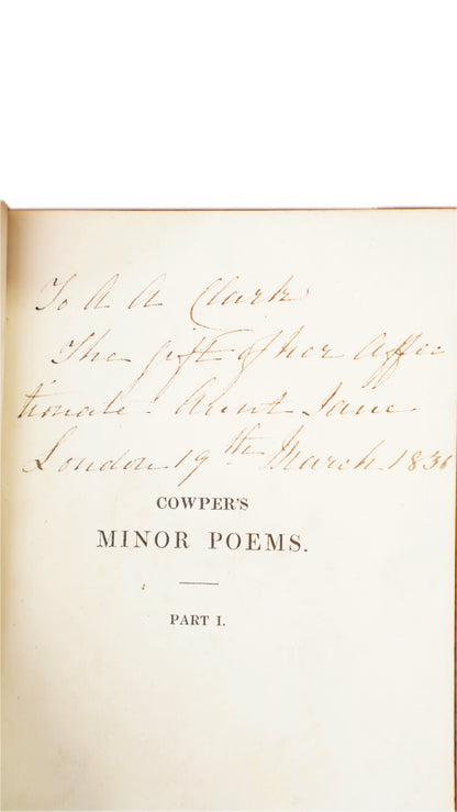 William Cowper Poems 3 Volumes John Sharpe 1825 Antique Calf Set