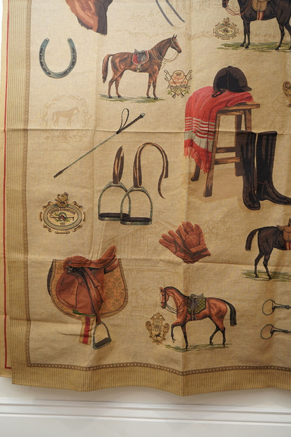 Large Equestrian Wall Tapestry – Dressage Horse Jacquard, European Made NEW