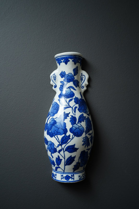 Blue and White Delft Style Wall Pocket Vase
