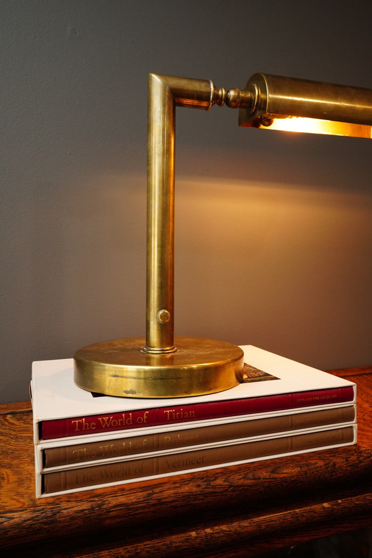 Vintage Brass Desk Lamp, Dimmable