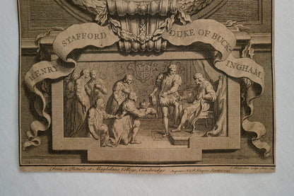 Early 19th Century Engraving "Duke of Buckingham" by Jacobus Houbraken