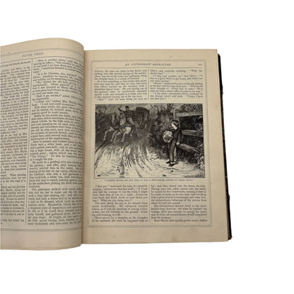 Charles Dickens Oliver Twist & Martin Chuzzlewit Victorian Leather Book
