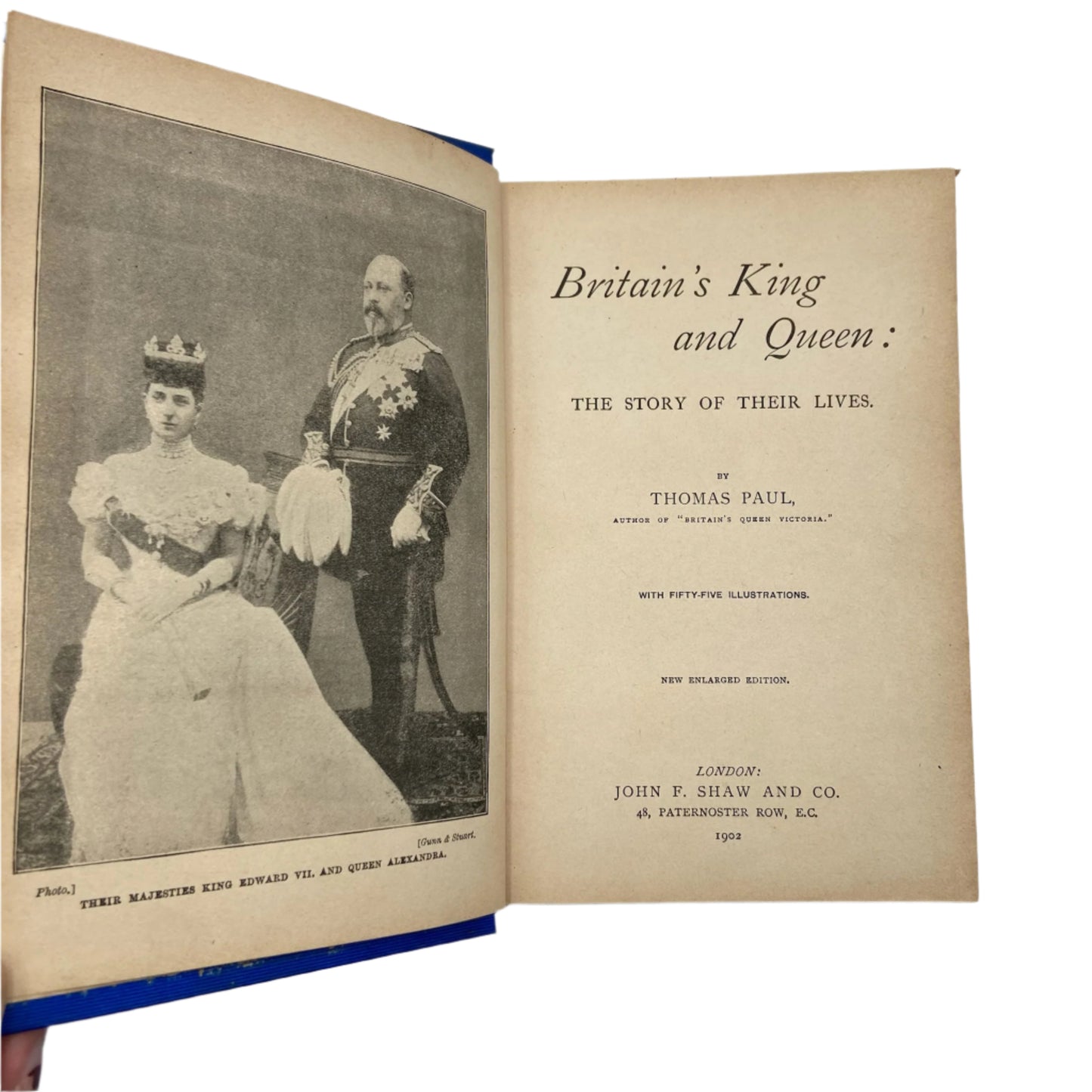 1902 " Britain’s King and Queen " Royalty Blue Cloth Book