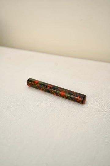 Victorian Scottish Tartanware Needle Case with Needles, McPherson Tartan, c. 1870–1900