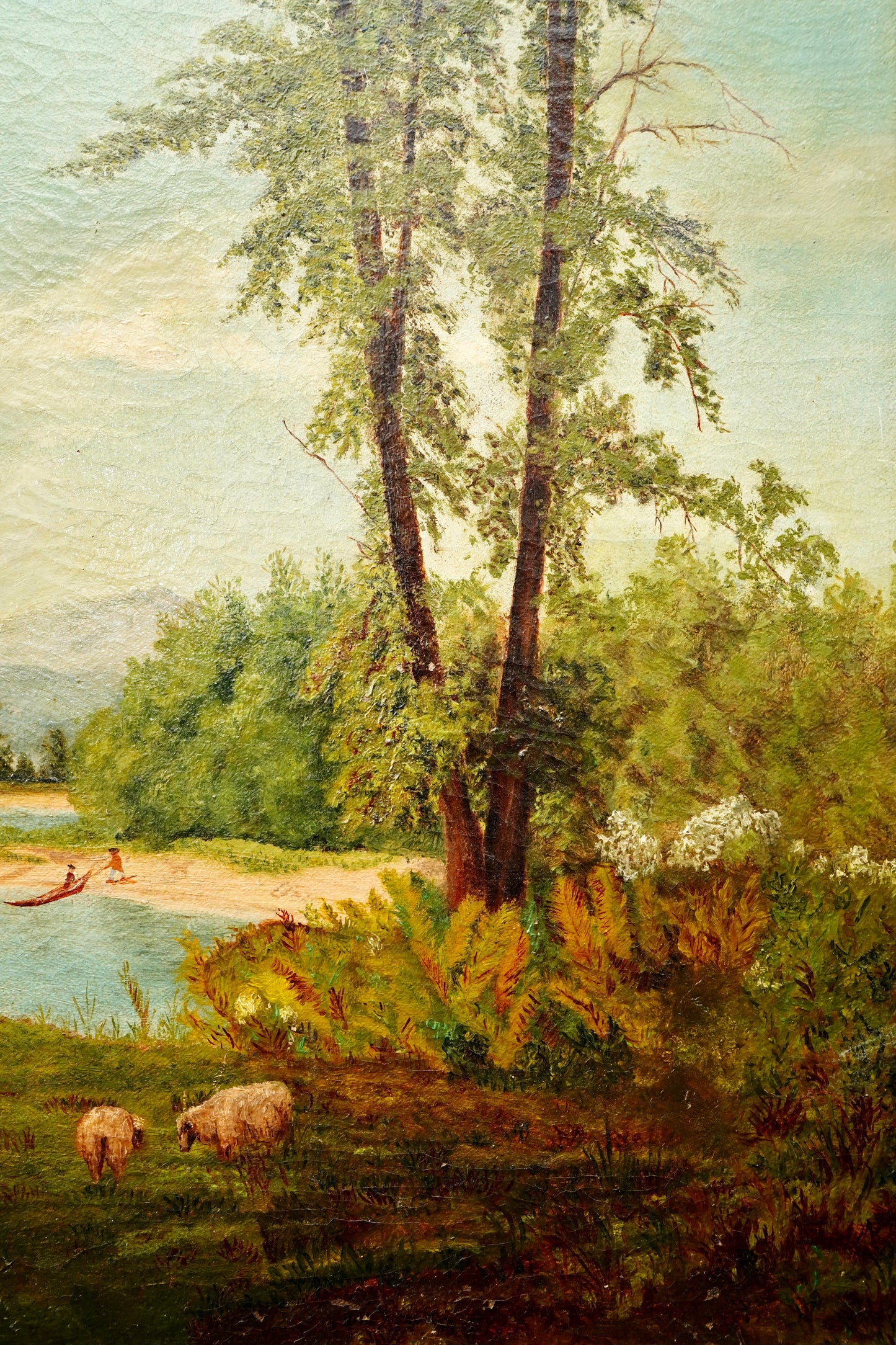 Antique English School Landscape Oil Painting c1860