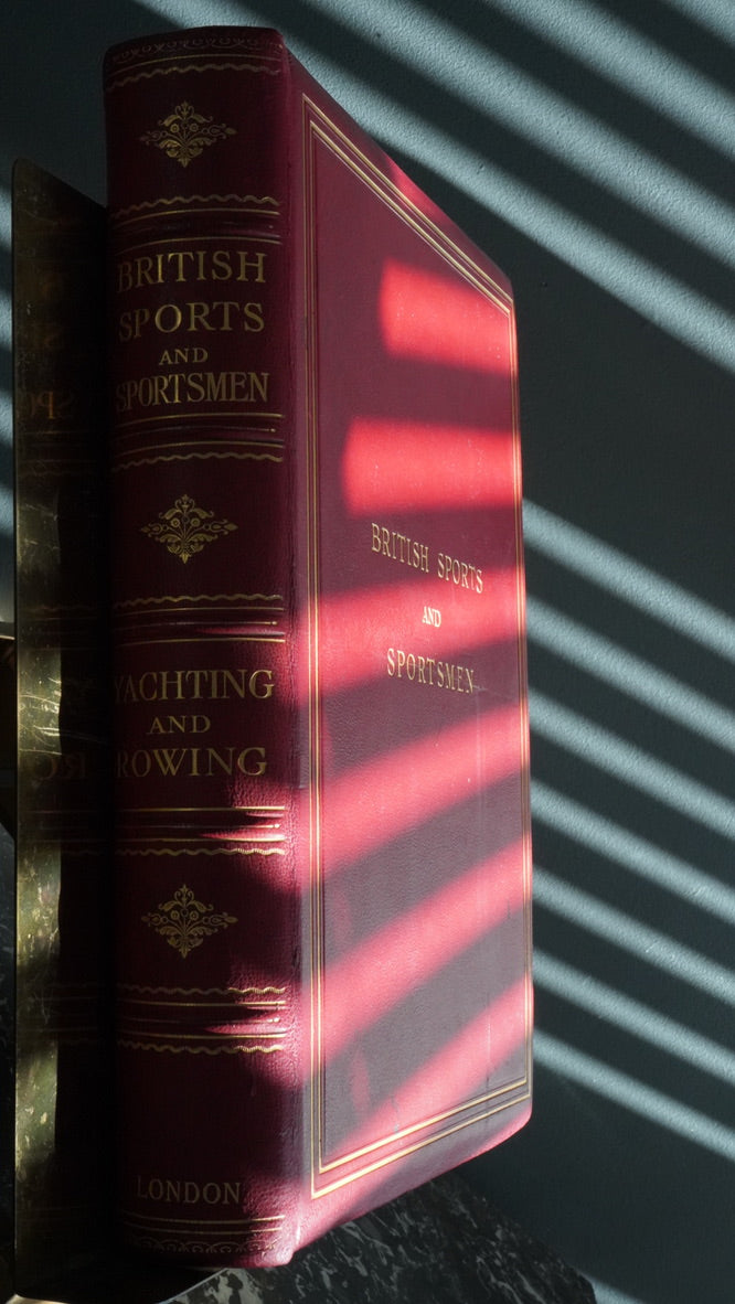 1916 “British Sports: Yachting and Rowing" XL Full Morocco Red Leather Book, First Edition