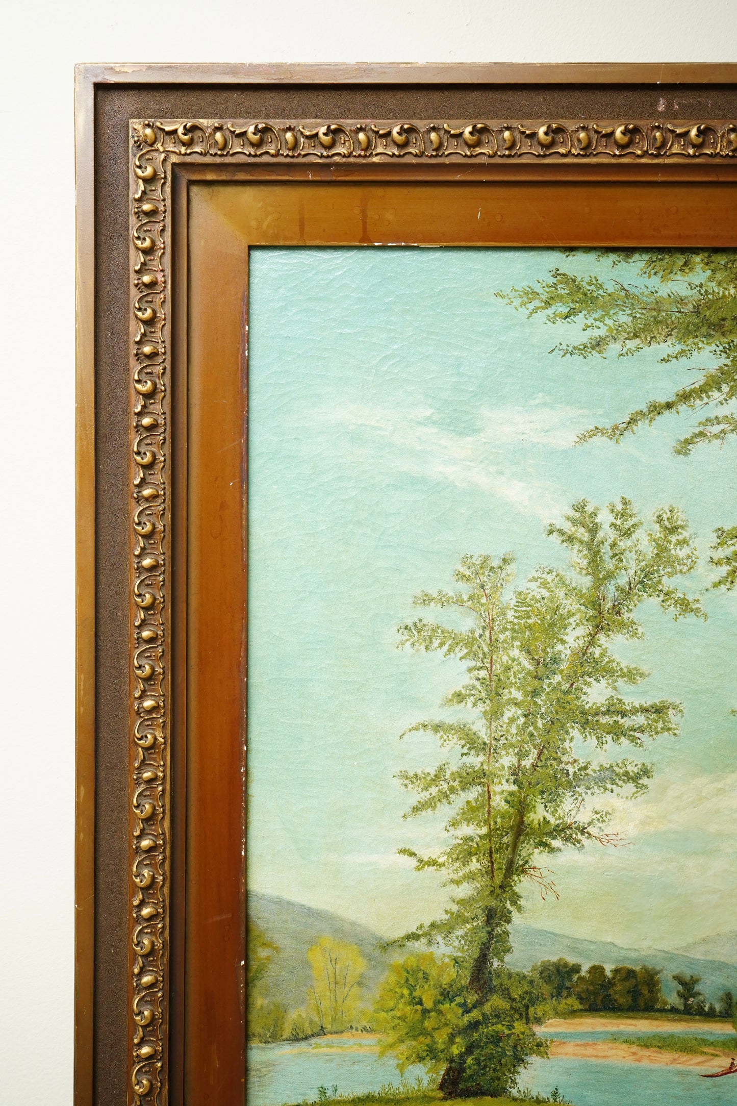 Antique English School Landscape Oil Painting c1860