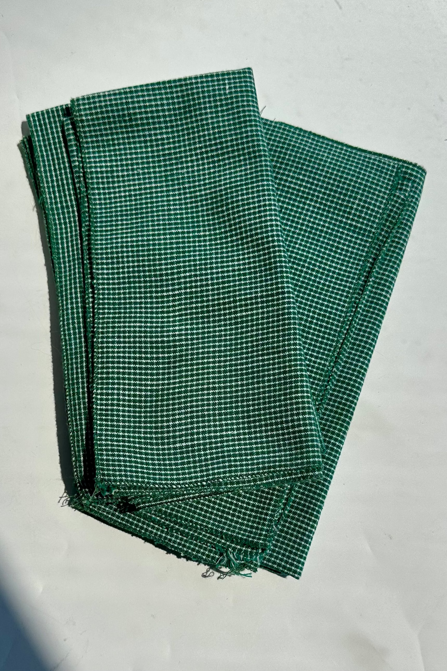Vintage Green Gingham Cloth Napkins – Set of 4 Handmade Country Cottage Napkins