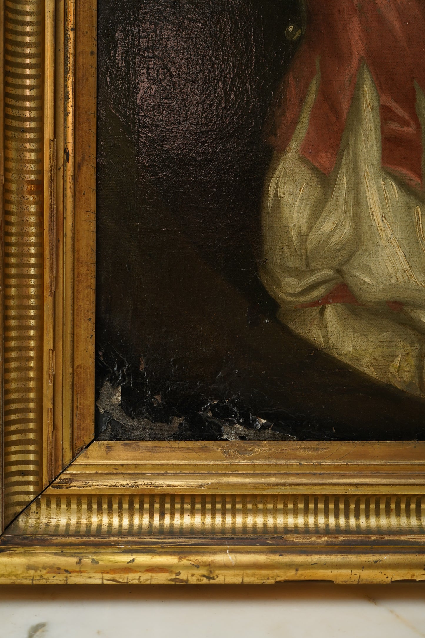 18th Century Georgian Portrait Oil on Canvas Painting, c. 1720–1740