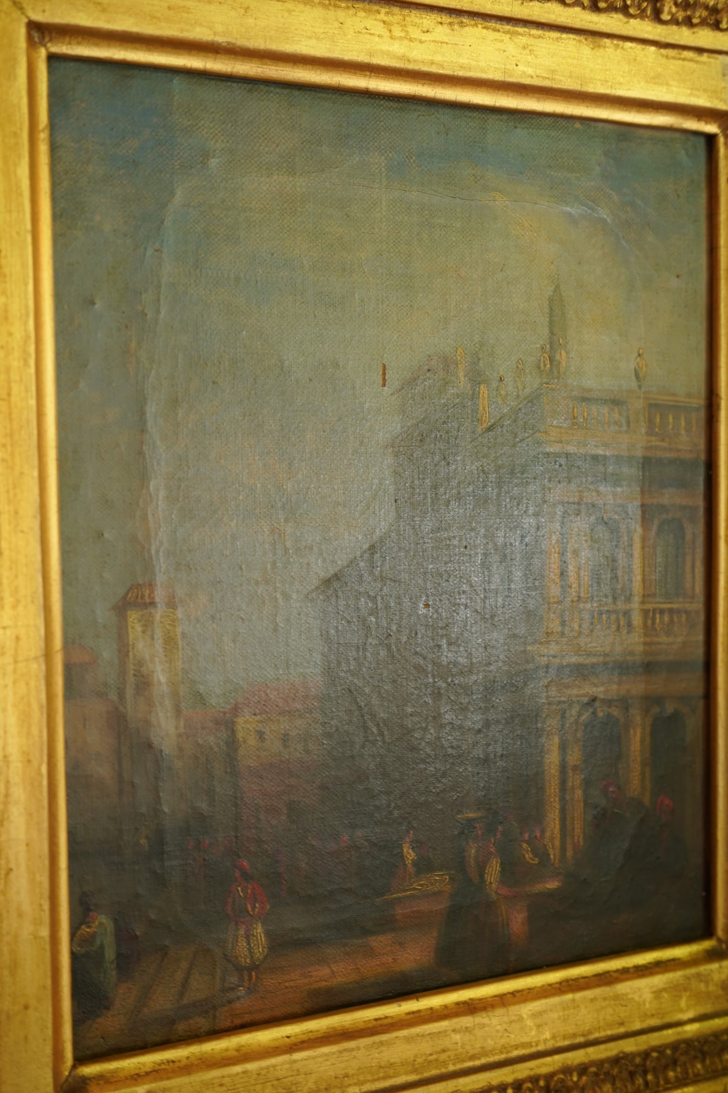 Early 19th Century Venetian School Oil Painting “The Doge’s Palace” | Antique Grand Tour Artwork in Gilt Frame