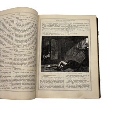 Charles Dickens Oliver Twist & Martin Chuzzlewit Victorian Leather Book