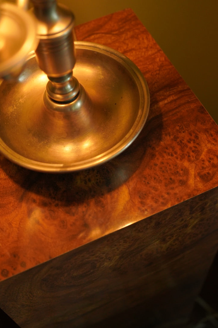 Bouillotte-Style Pewter Lamp with Adjustable Metal Shade & Dual Light Settings