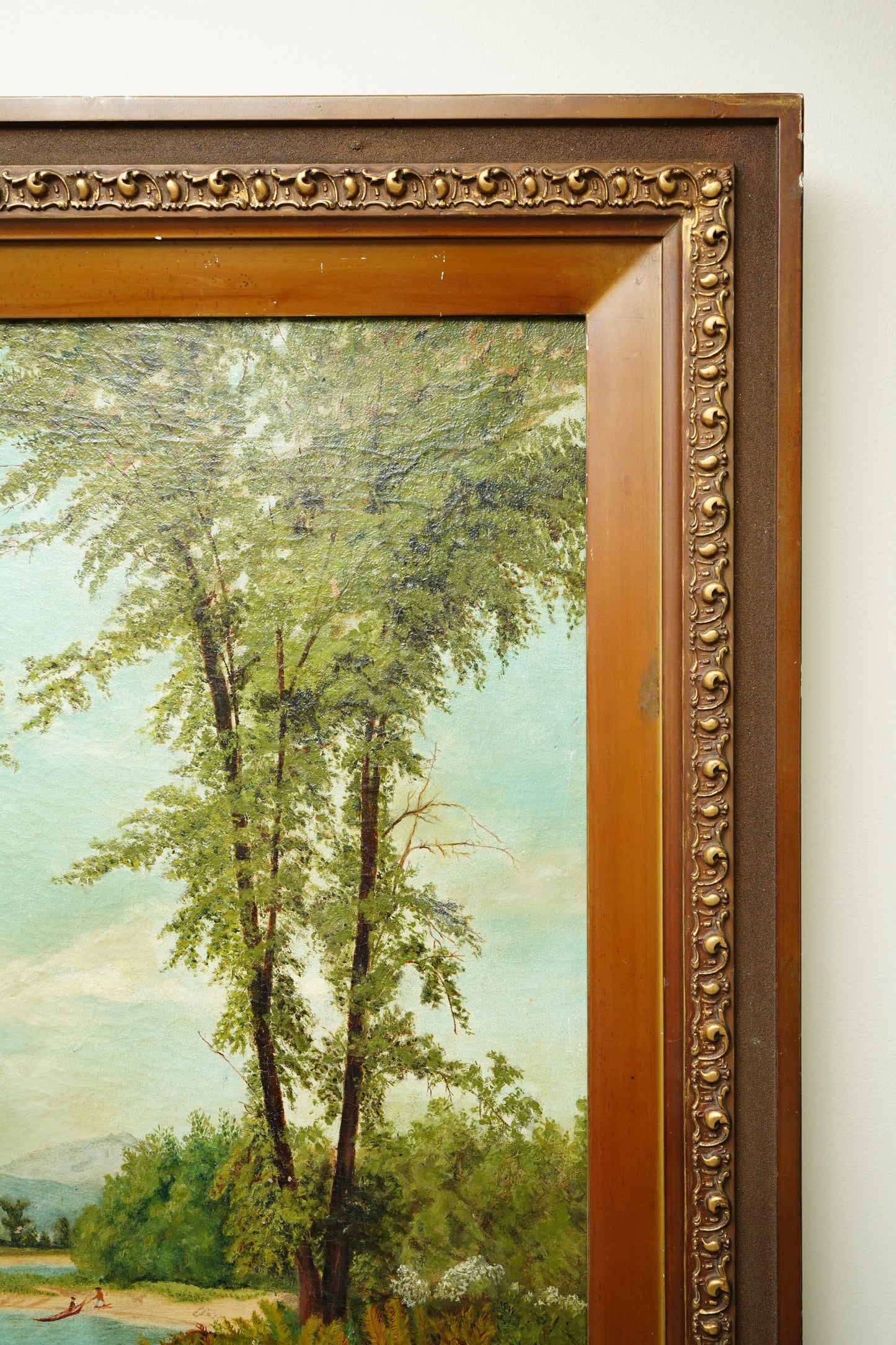 Antique English School Landscape Oil Painting c1860