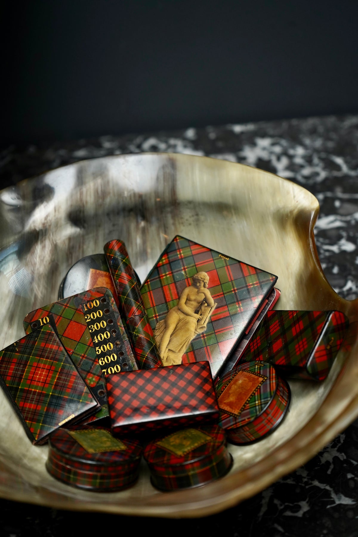 Victorian Scottish Tartanware Stamp Boxes with Queen Victoria Motifs, M'Lean