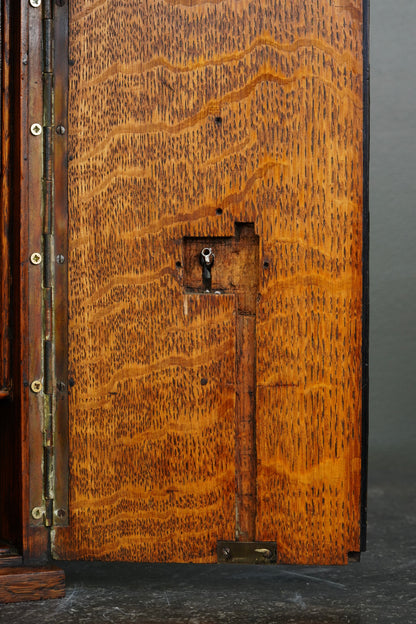 Antique Edwardian English Quartersawn Oak Smoker's Cabinet
