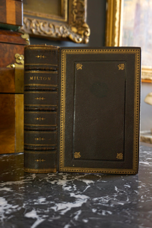 John Milton Poetical Works Victorian Full Morocco Leather