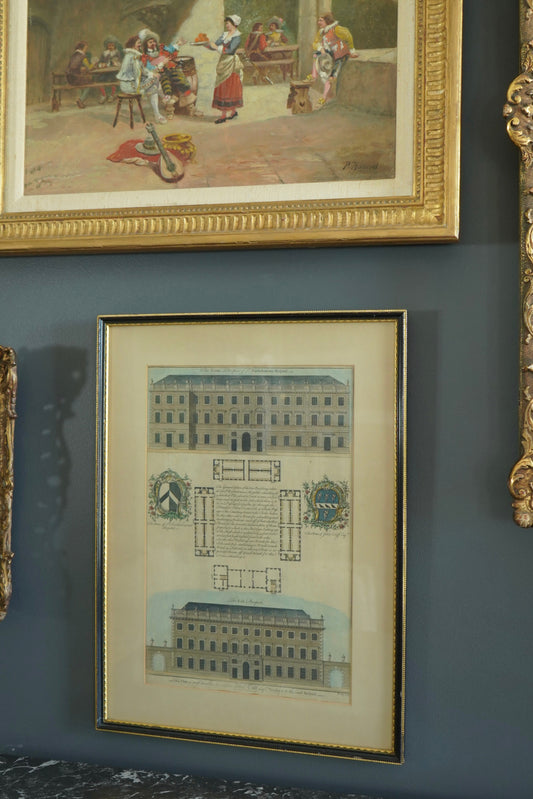 18th-Century Architectural Engraving of St. Bartholomew’s Hospital by Benjamin Cole (Hand-Colored) | Antique English Architectural Engraving