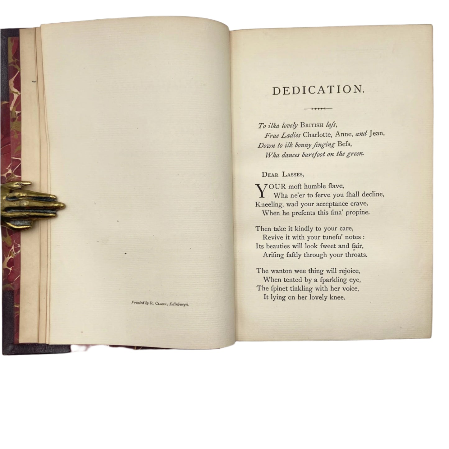 2 Volumes 1871 "A Collection of Choice Songs Scots & English" Purple Half Leather Book