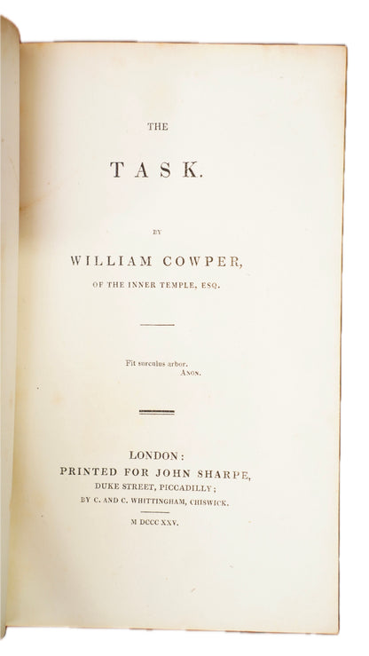William Cowper Poems 3 Volumes John Sharpe 1825 Antique Calf Set