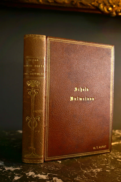 1839 "The Roman Poets of the Republic" Brown Full Leather Book