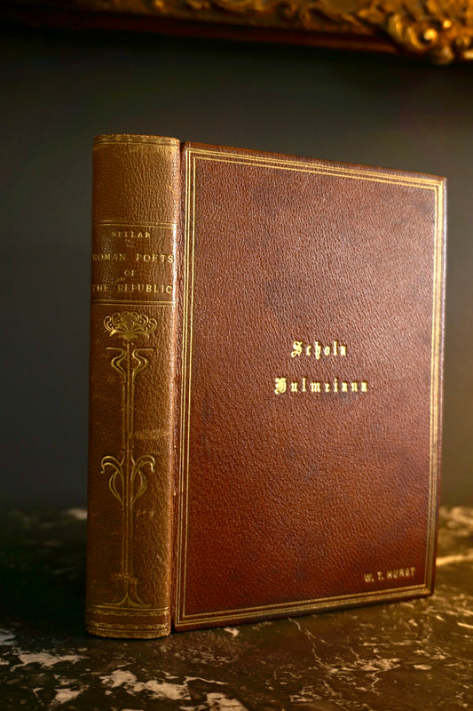 1839 "The Roman Poets of the Republic" Brown Full Leather Book