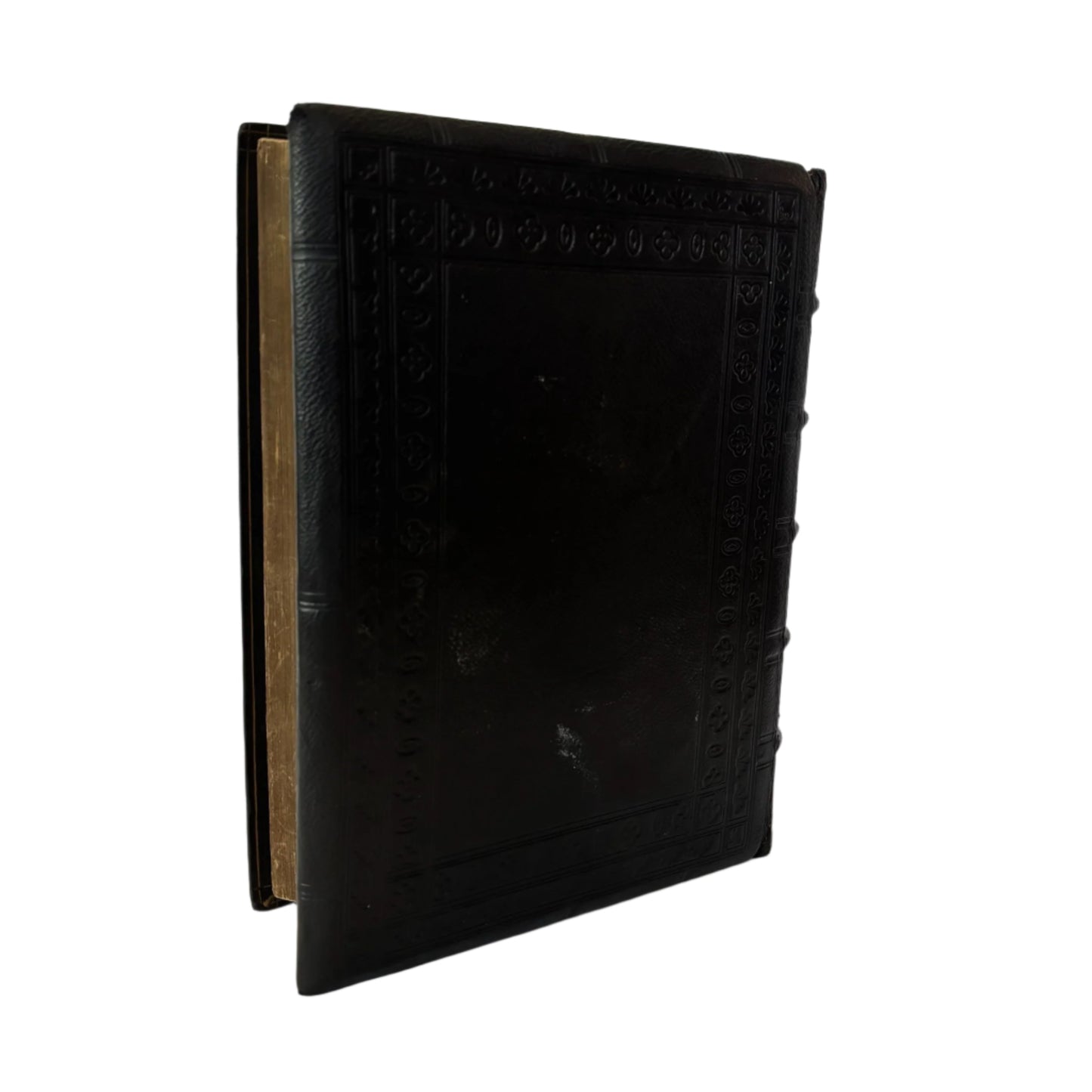 XL "Holy Bible" Black Full Leather Book