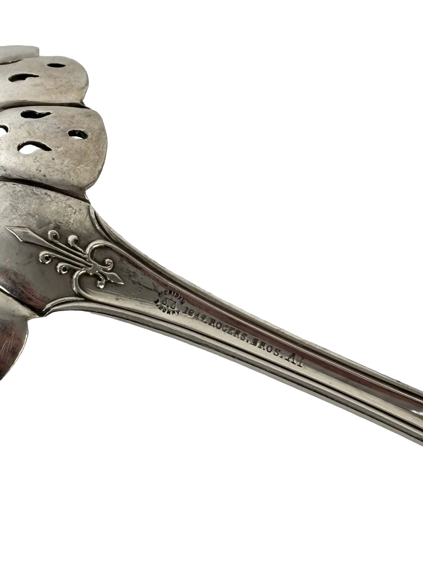 WM A Rogers Silverplate Pierced Bonbon Spoon