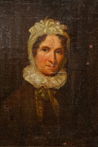 British Portrait of Caroline Gilde Hammond, Oil on Canvas, Circa 1795 to 1835