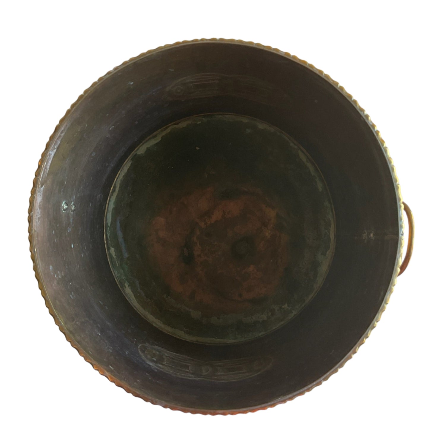 XL Vintage Brass Cachepot Planter, Large Vintage Brass Planter Vessel