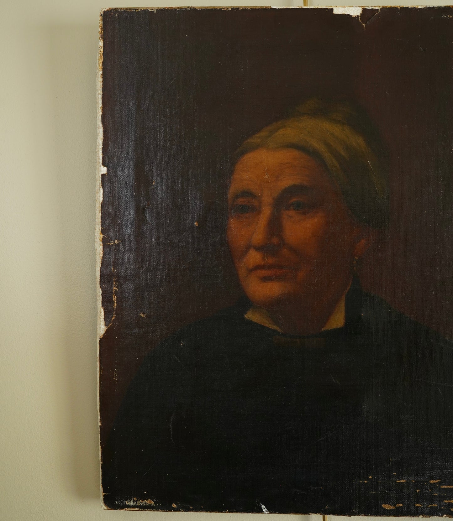 Signed Antique Portrait – 1892 Oil on Canvas, Victorian Woman, 18” x 22”