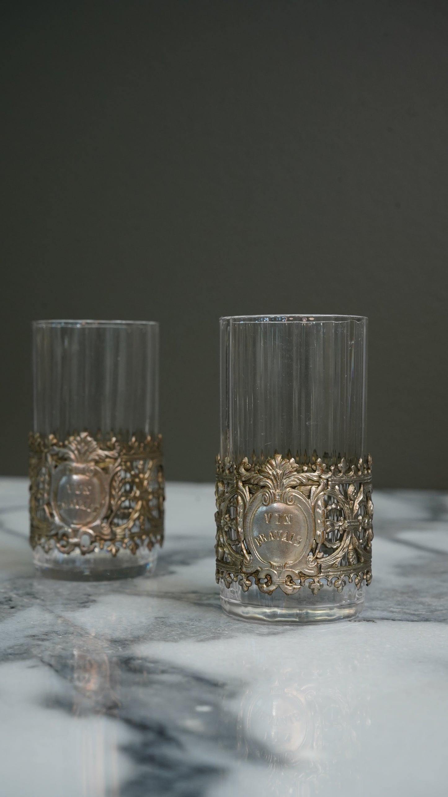 Antique French Vin Bravais Tasting Glasses