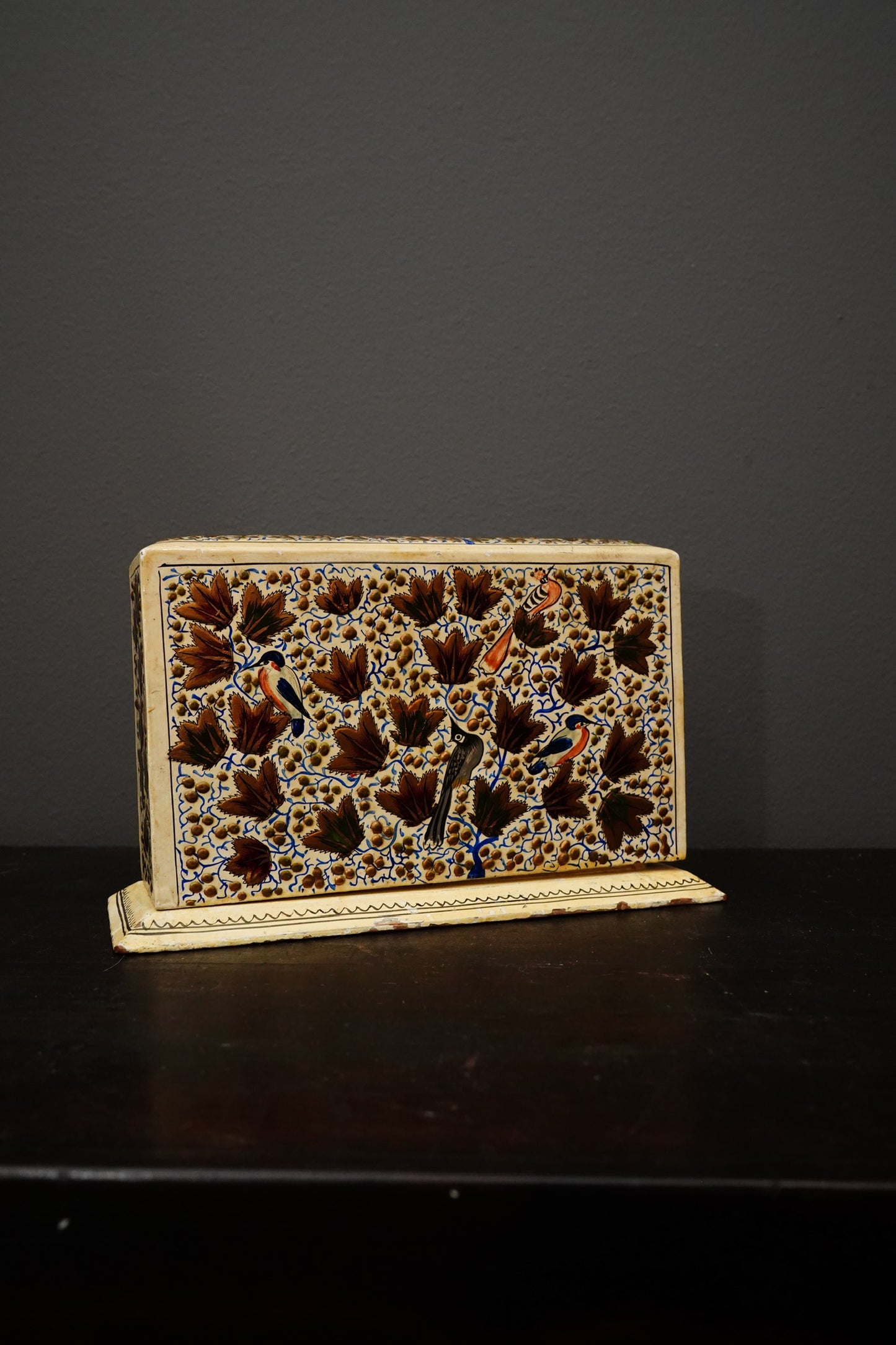 Antique Hand Painted Card Holder Box