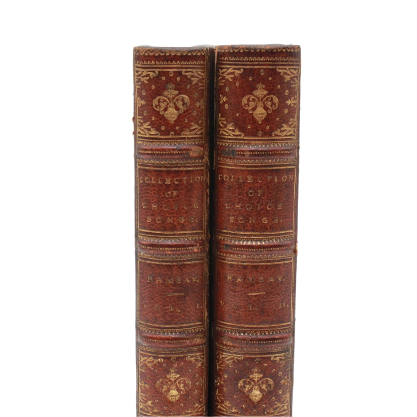 2 Volumes 1871 "A Collection of Choice Songs Scots & English" Purple Half Leather Book