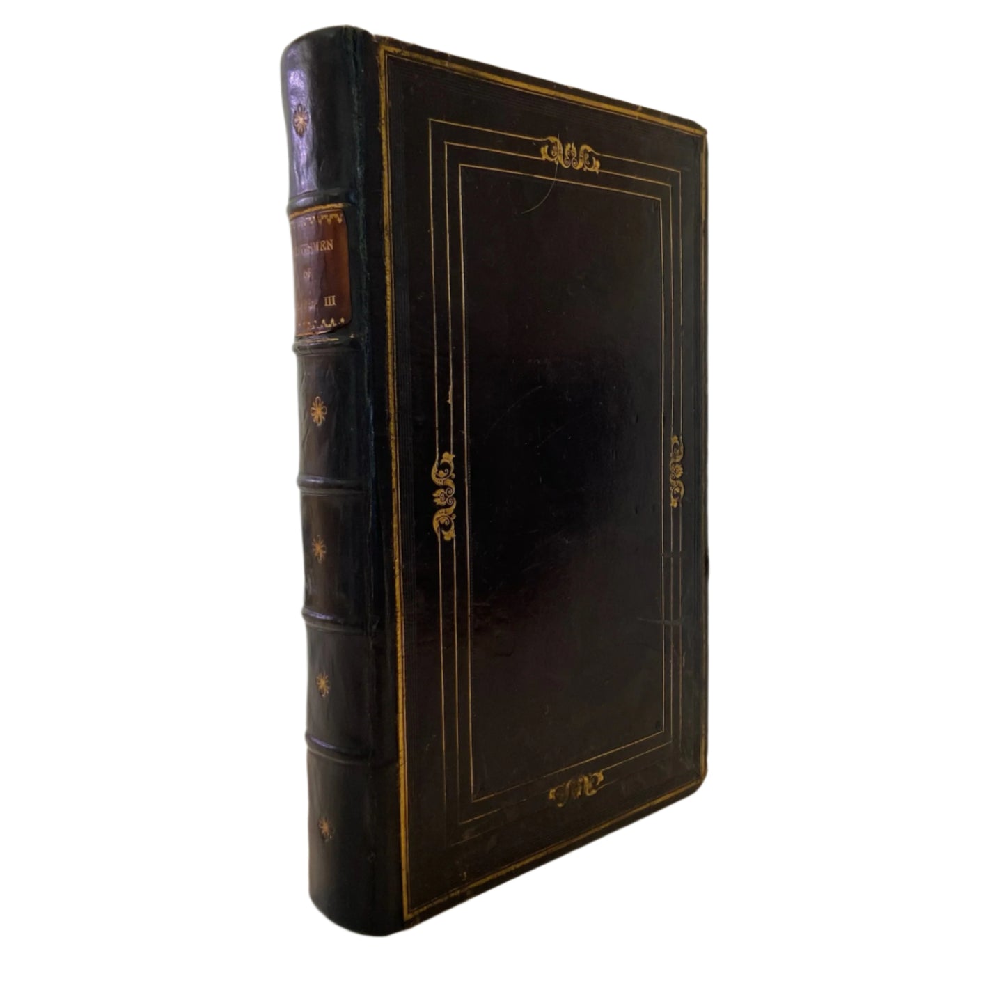 1840 Leather-Bound Political History Book — Statesmen of the Time of George III