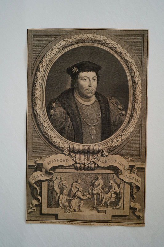 Early 19th Century Engraving "Duke of Buckingham" by Jacobus Houbraken