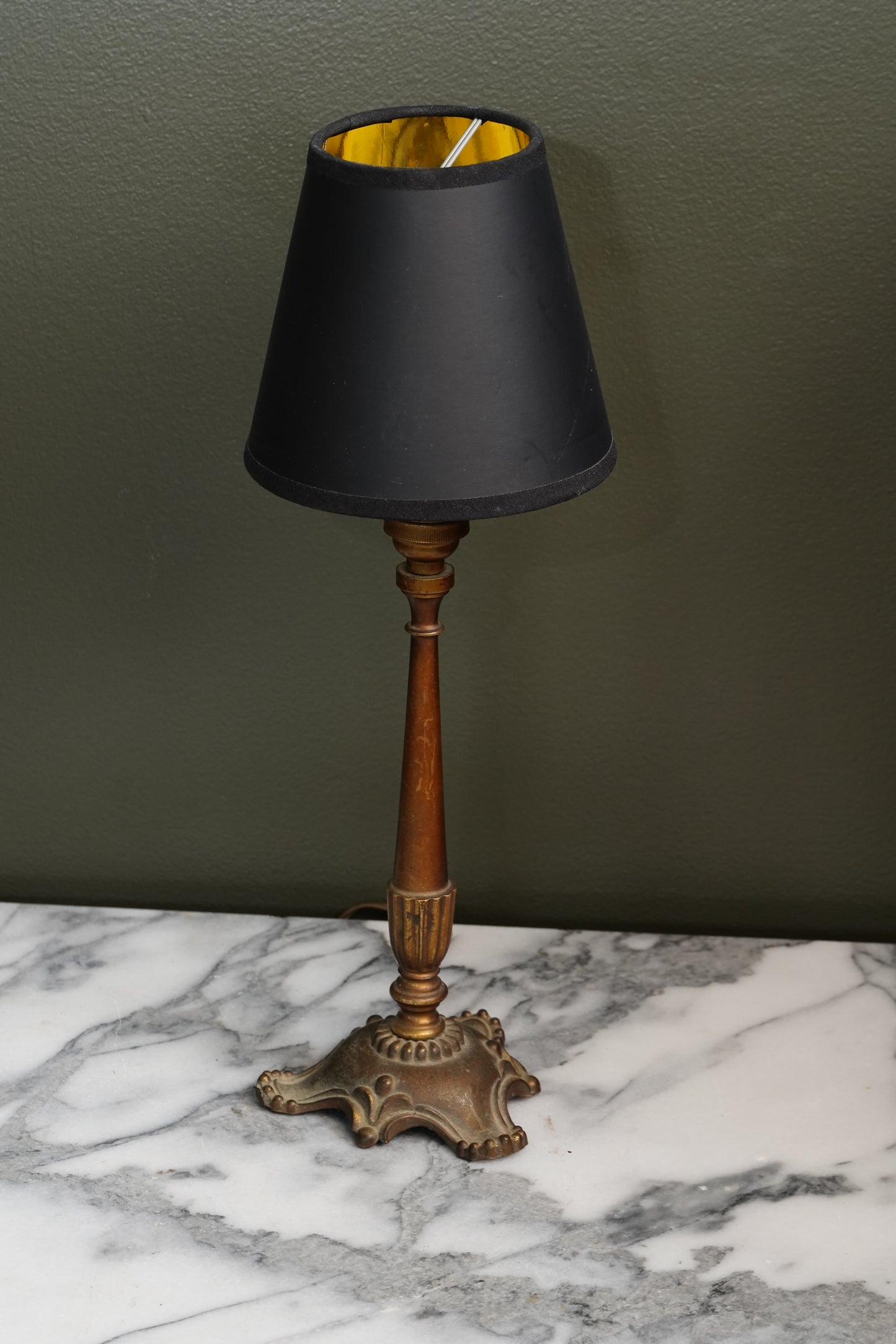 Antique French Brass Table Lamp, Louis XVI Revival