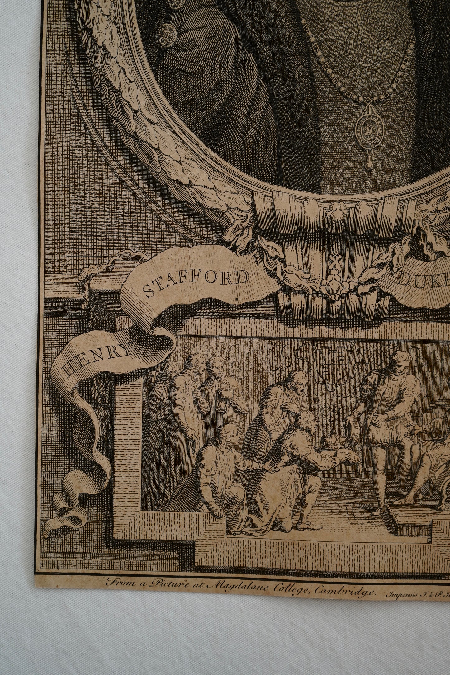 Early 19th Century Engraving "Duke of Buckingham" by Jacobus Houbraken