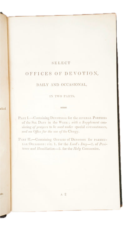 Antique Richard Hele Select Offices of Private Devotion 1833 Full Morocco