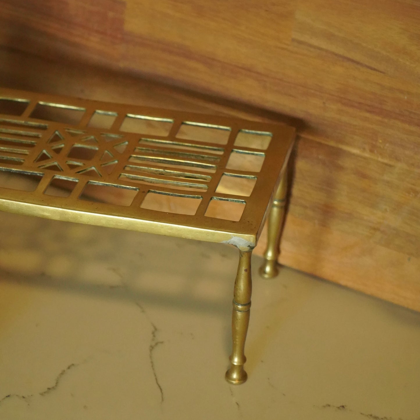 Small Antique English Brass Riser | Trivet